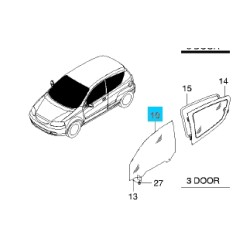 96585713 - ПРЕДНО ЛЕВО СТАКЛО /КА/АВ-3ВРАТИ